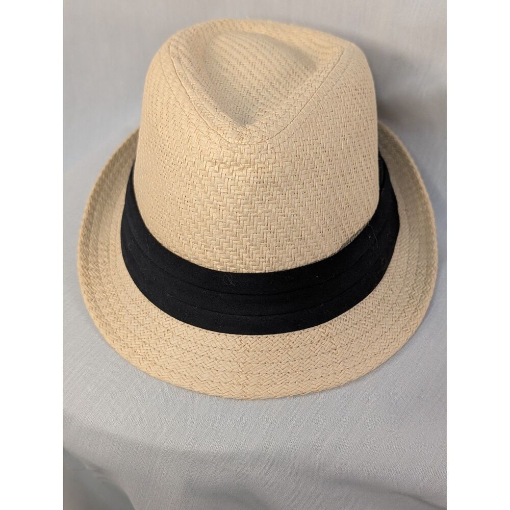 Straw Fedora Hat Tan Lightweight Woven Summer Beach Casual - NWT